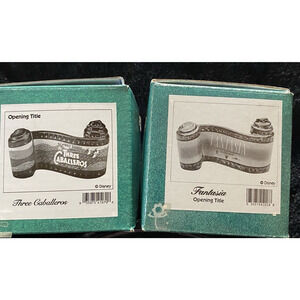 WDCC Fantasia/Three Caballeros w COA Opening Title Scroll Movie Plaque set